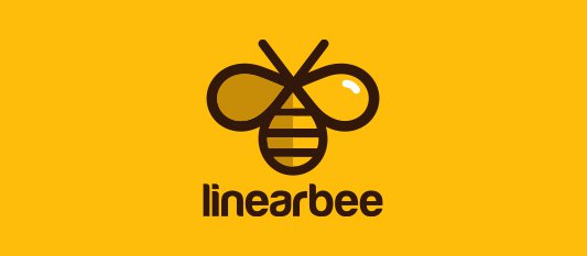 Linear Bee Icon Image- UptownLogoDesign.com